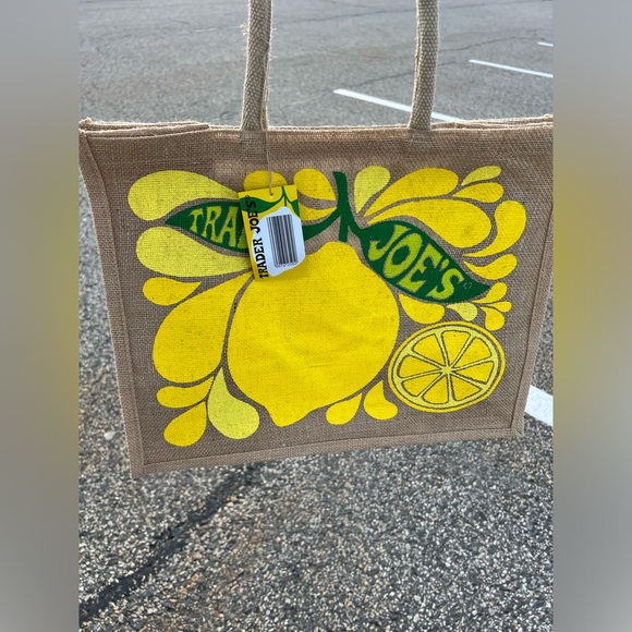 Trader Joe’s Citrus Jute Bag large reusable shopping bag fresh lemon - Picture 1 of 2